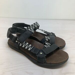 Merrell Women's 6 Around Town Sunvue Woven Slingback Sandal Black White Outdoor